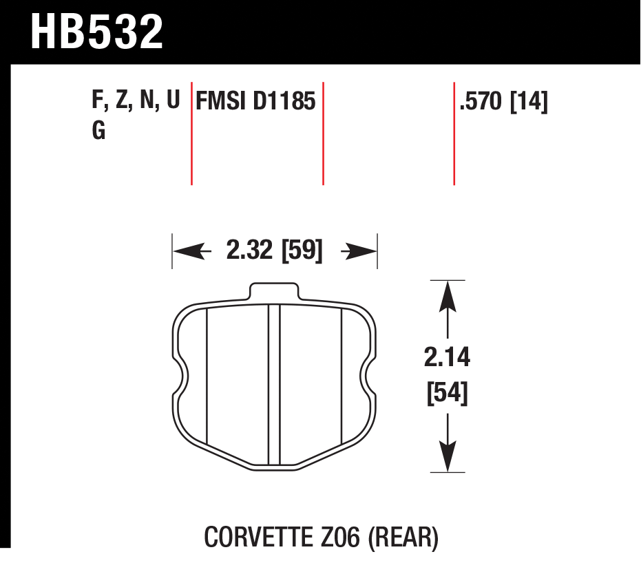 Тормозные колодки HAWK HB532G.570