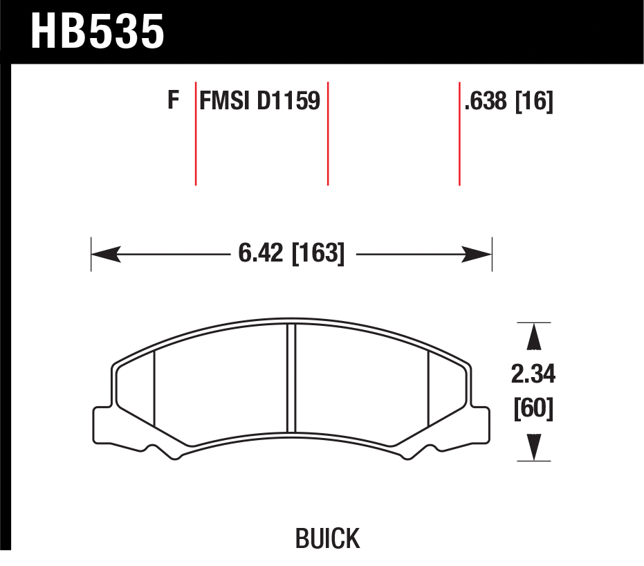Тормозные колодки HAWK HB535F.638