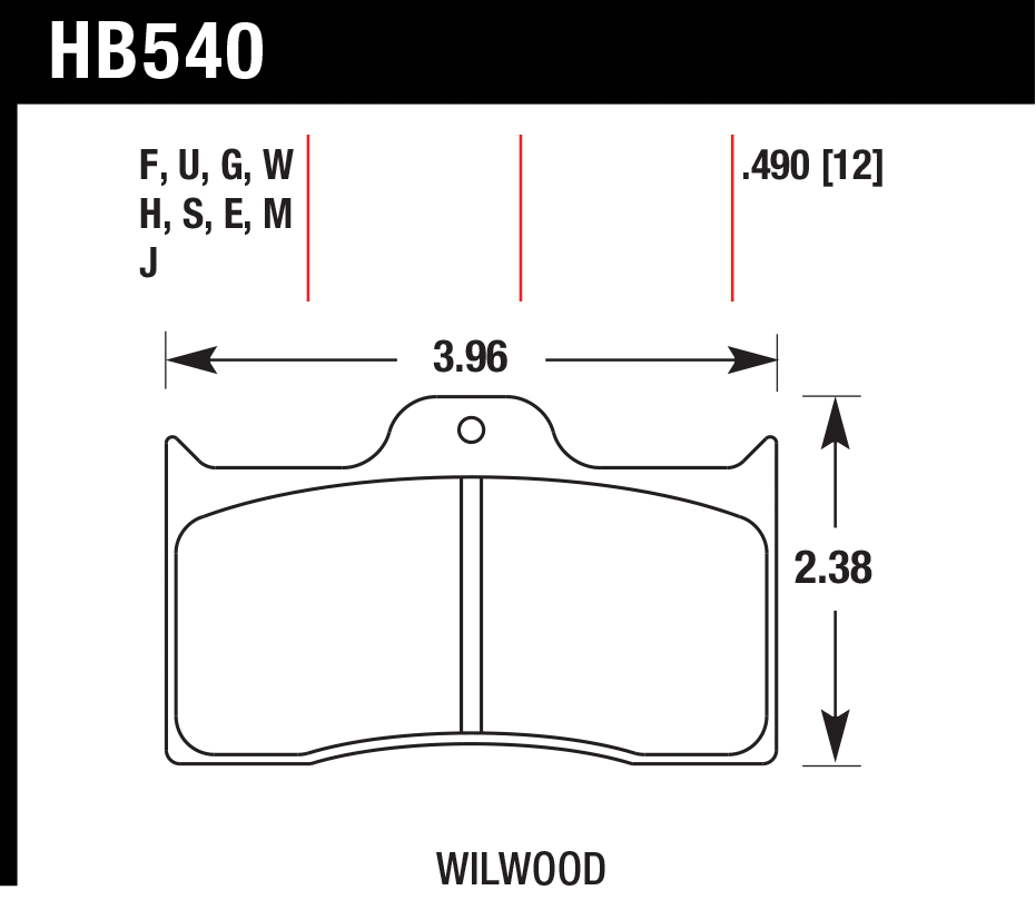 Тормозные колодки HAWK HB540S.490