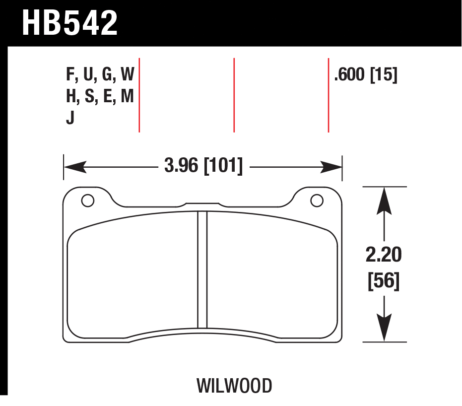 Тормозные колодки HAWK HB542E.600
