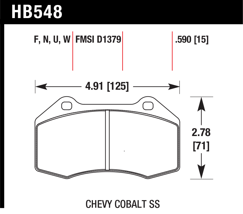 Тормозные колодки HAWK HB548W.590