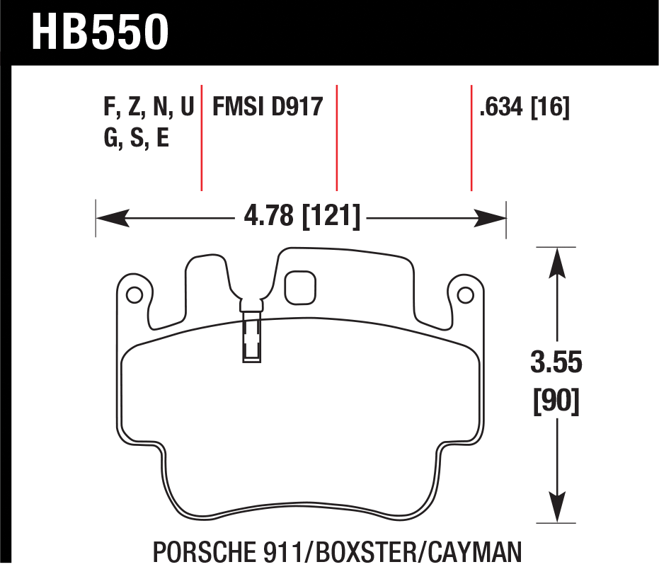 Тормозные колодки HAWK HB550N.634
