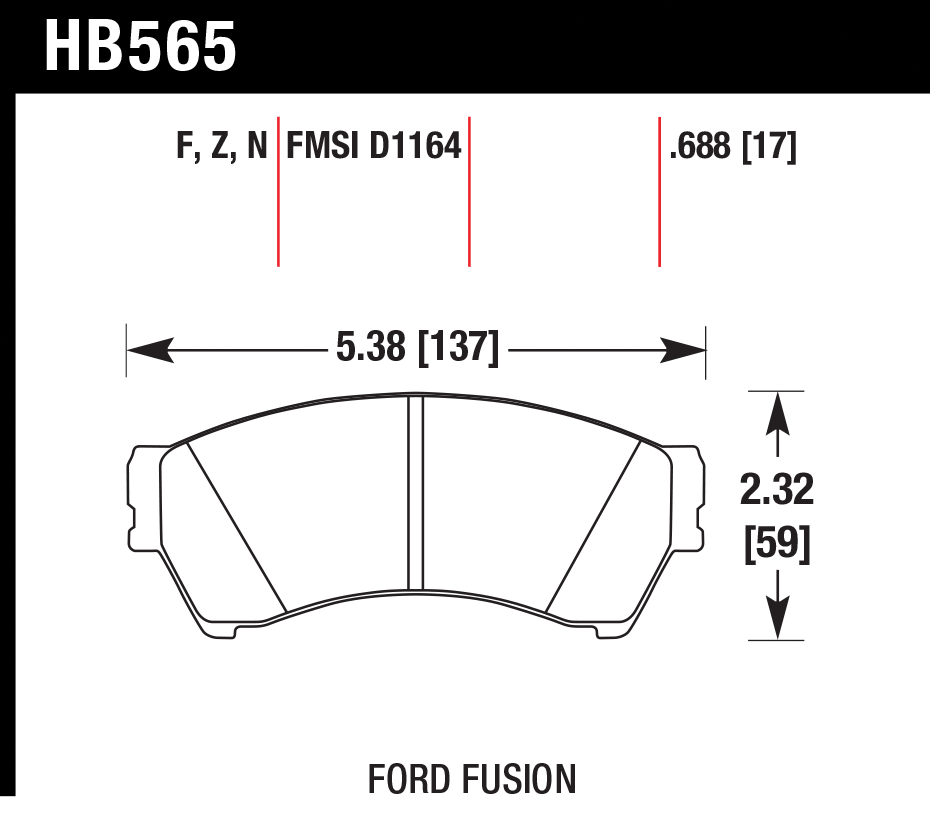Тормозные колодки HAWK HB565Z.688