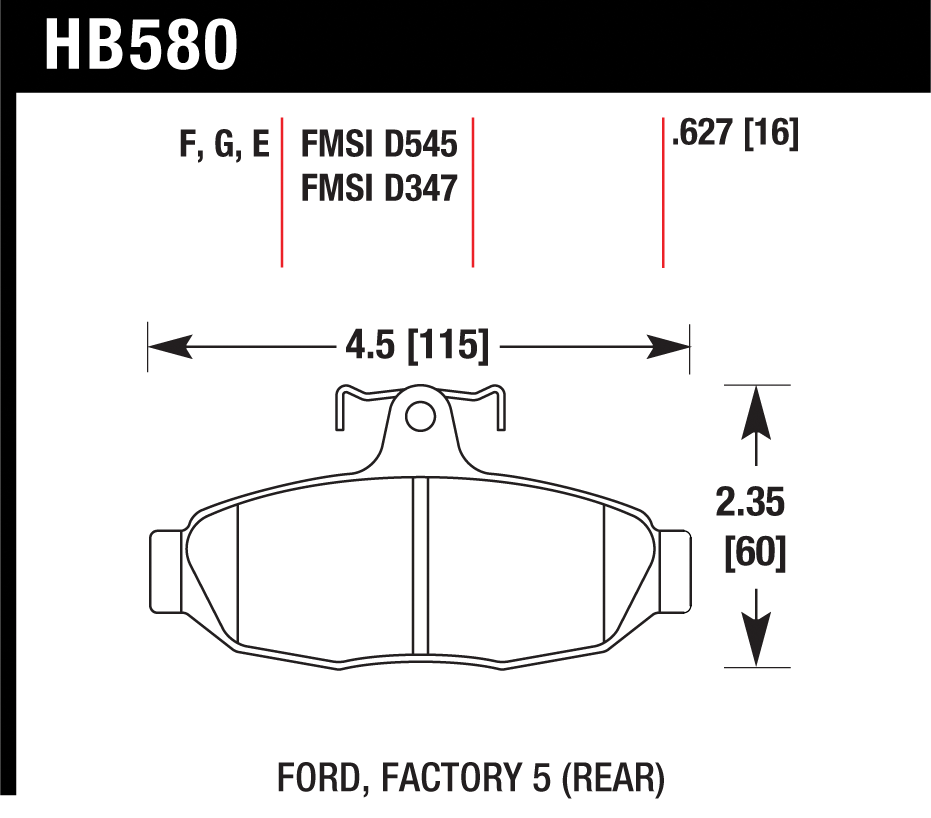 Тормозные колодки HAWK HB580E.627