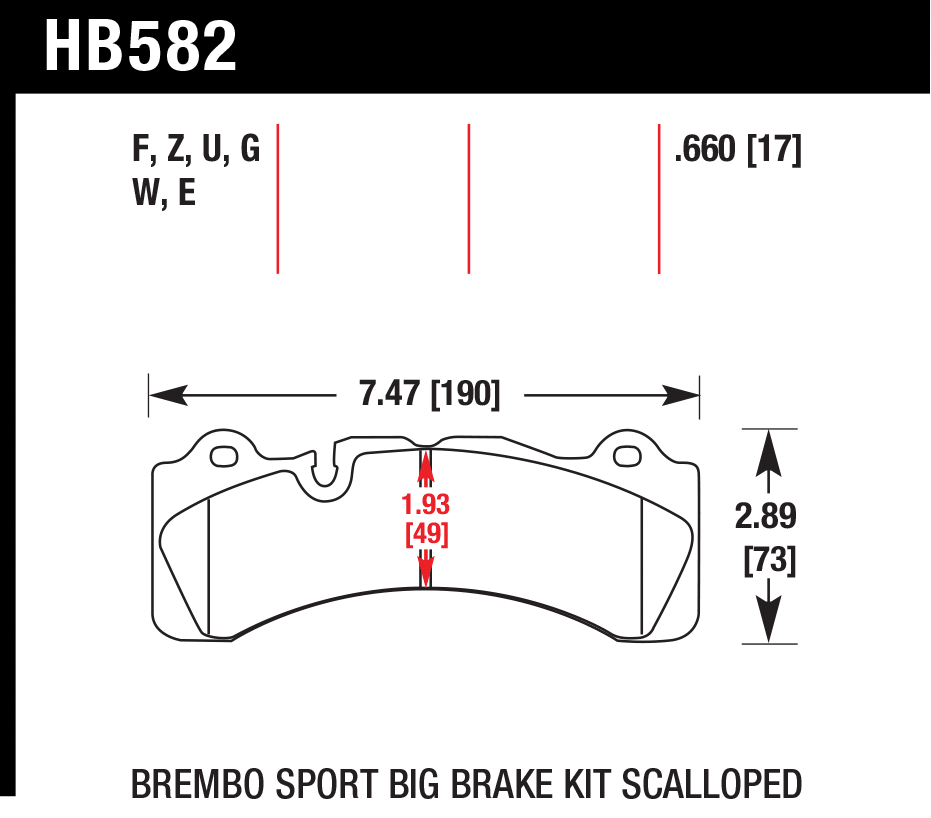 Тормозные колодки HAWK HB582E.660