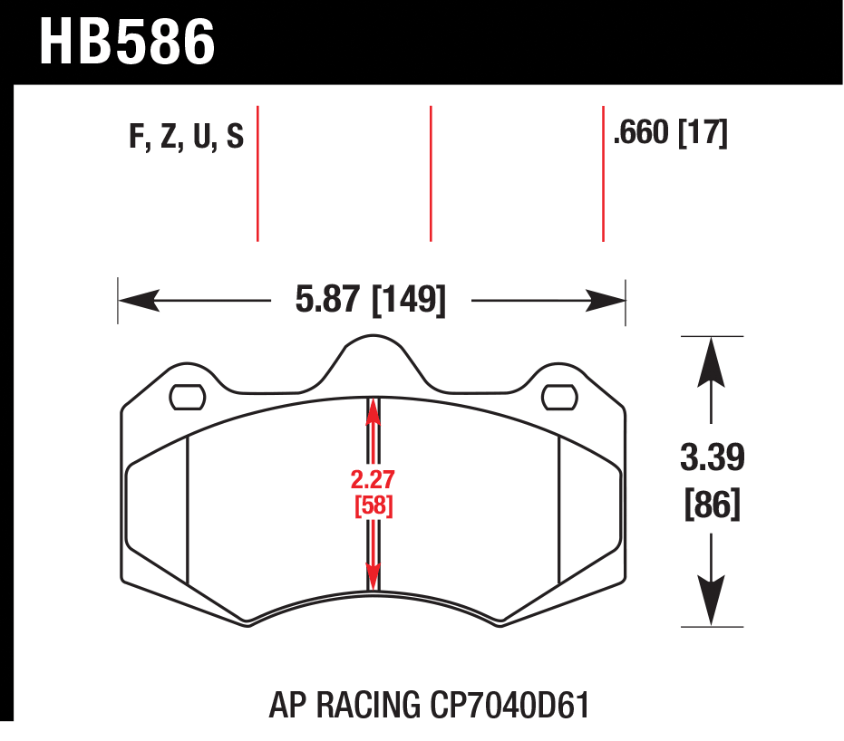 Тормозные колодки HAWK HB586U.660