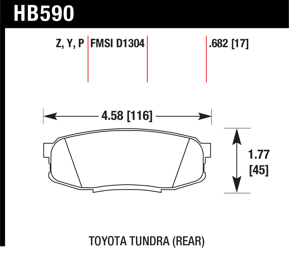 Тормозные колодки HAWK HB590P.682