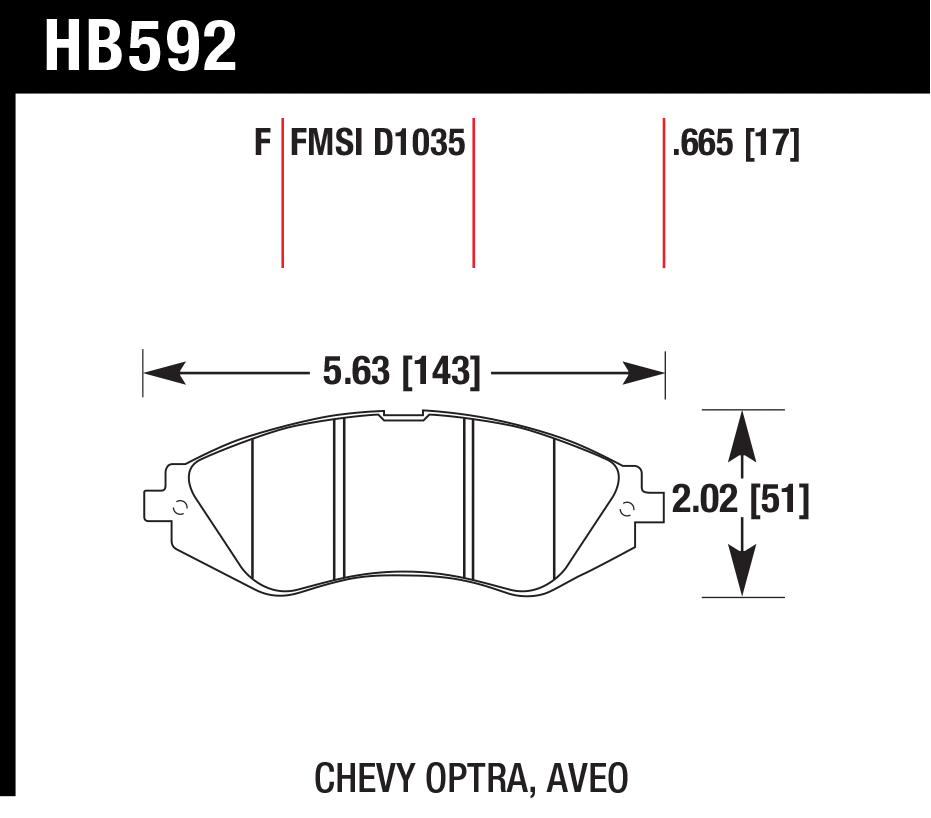 Тормозные колодки HAWK HB592F.665