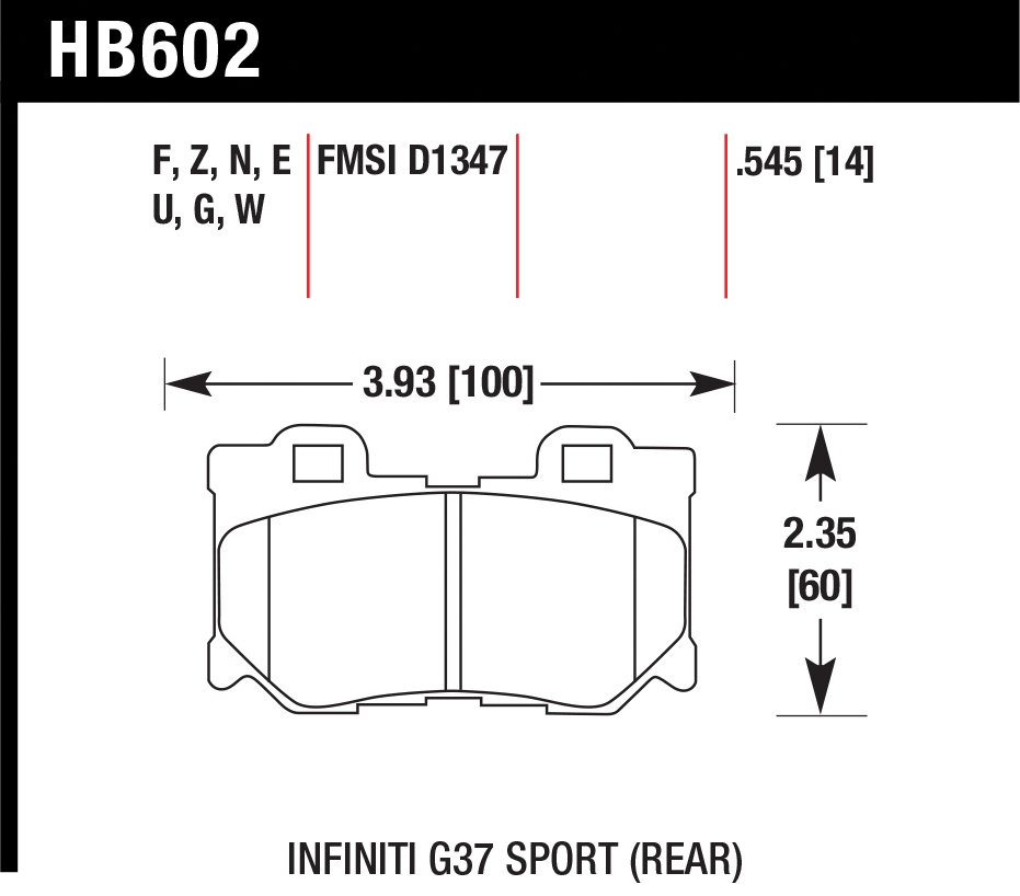 Тормозные колодки HAWK HB602N.545