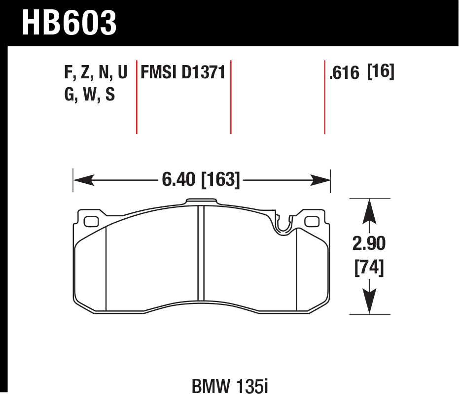 Тормозные колодки HAWK HB603N.616