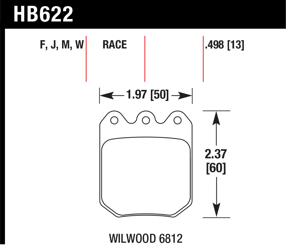Тормозные колодки HAWK HB622G.490