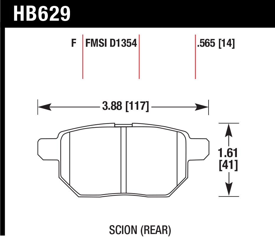 Тормозные колодки HAWK HB629F.565