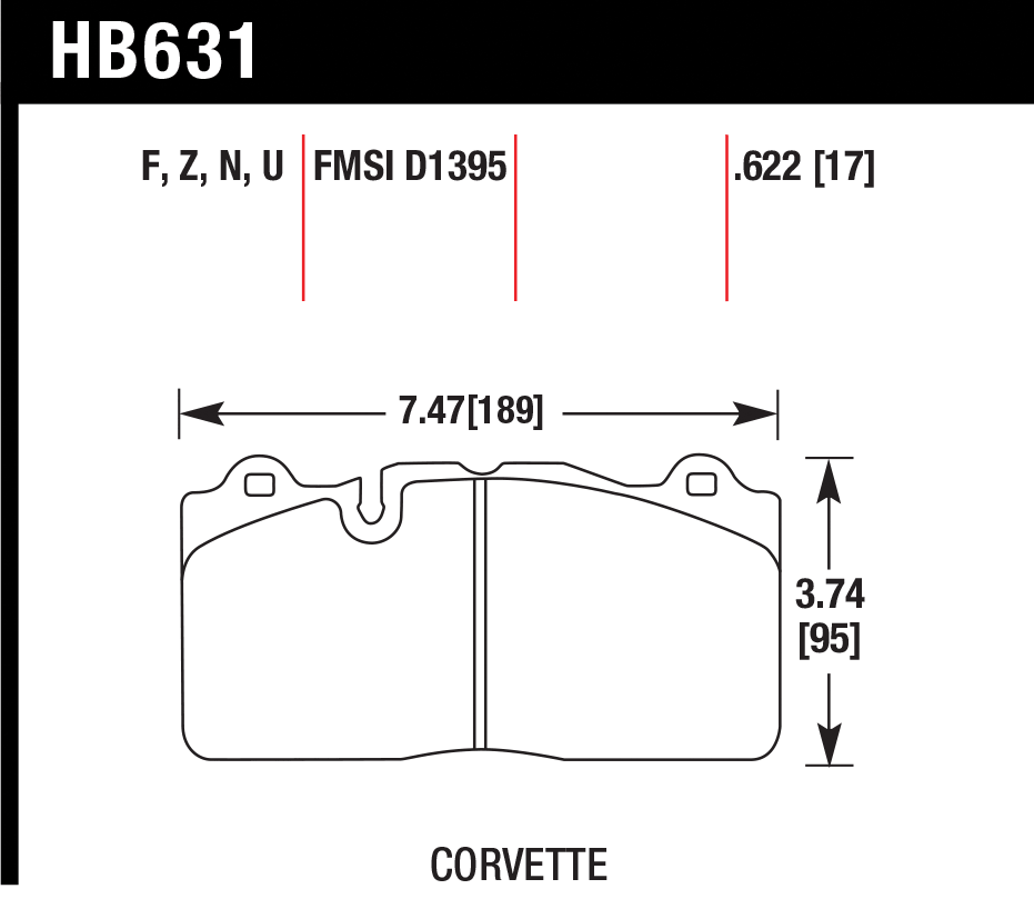 Тормозные колодки HAWK HB631F.622