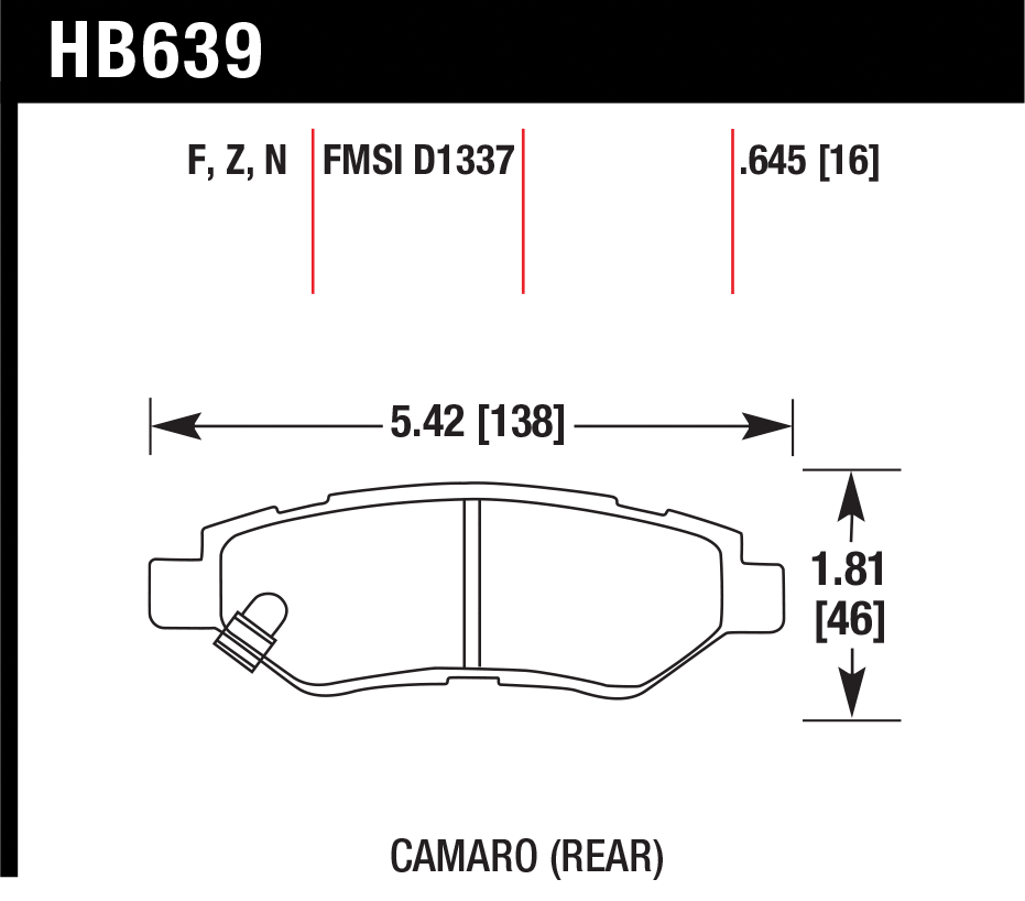 Тормозные колодки HAWK HB639F.645