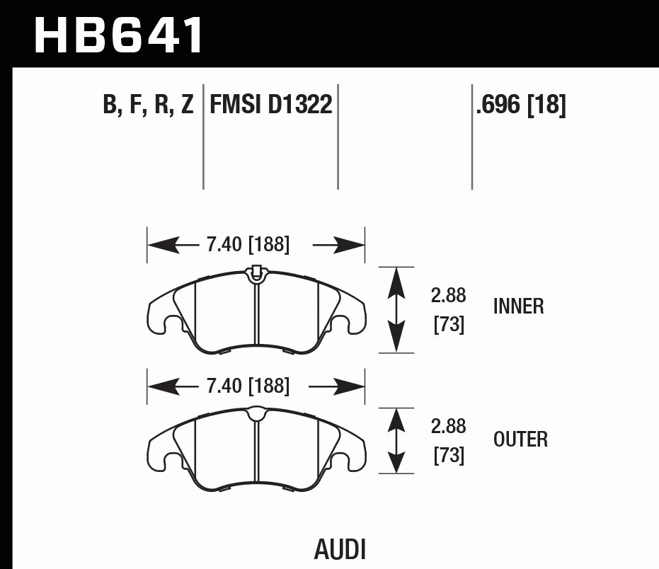 Тормозные колодки HAWK HB641F696