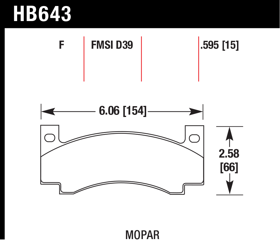 Тормозные колодки HAWK HB643F.595