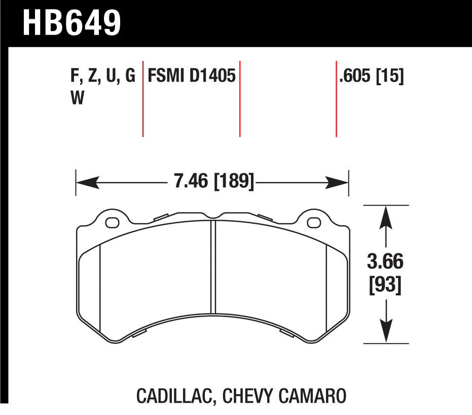 Тормозные колодки HAWK HB649F.605