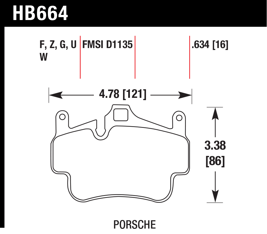 Тормозные колодки HAWK HB664Z.634