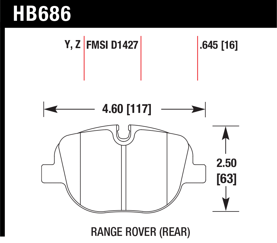 Тормозные колодки HAWK HB686Z.645