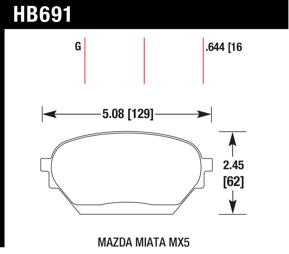 Тормозные колодки HAWK HB691G.644