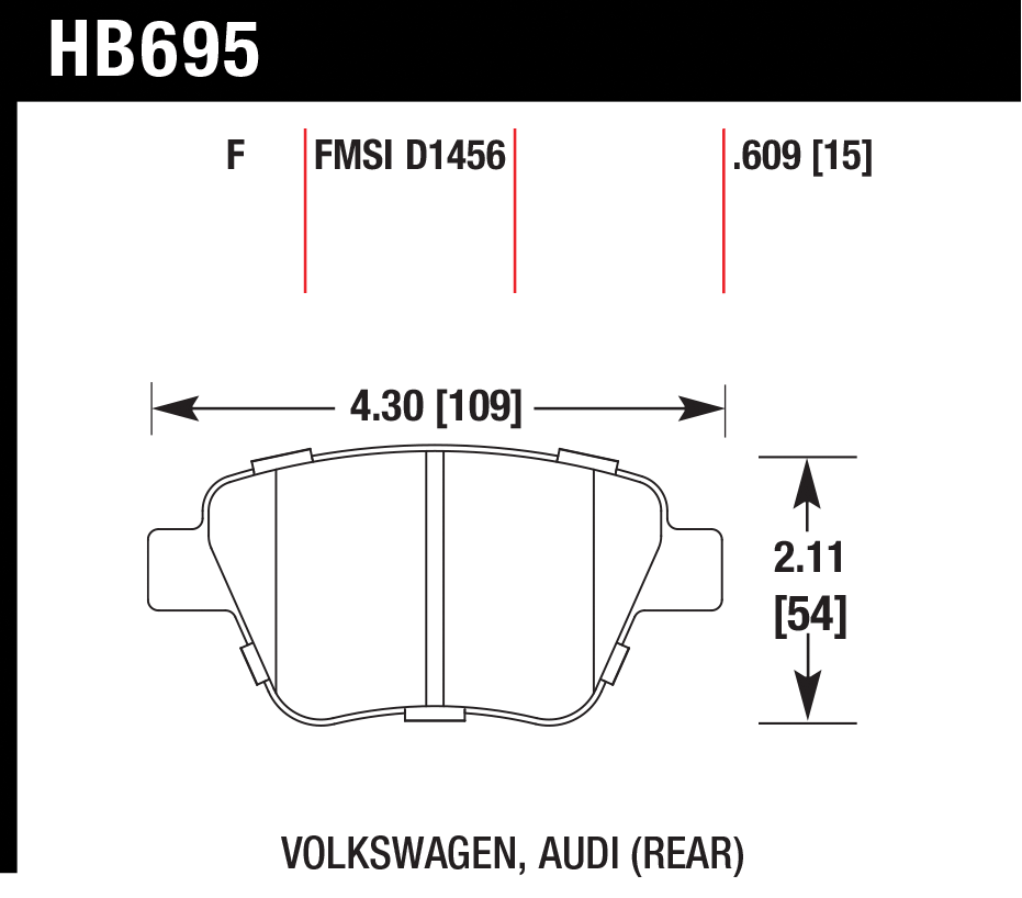 Тормозные колодки HAWK HB695B.609