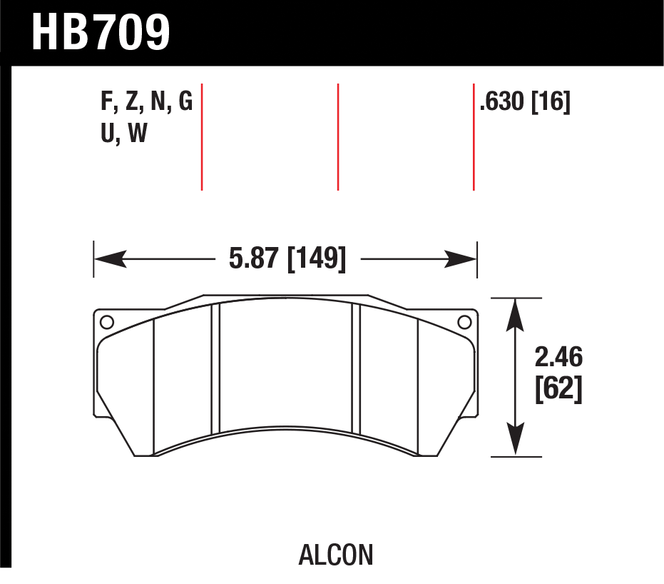 Тормозные колодки HAWK HB709N.630