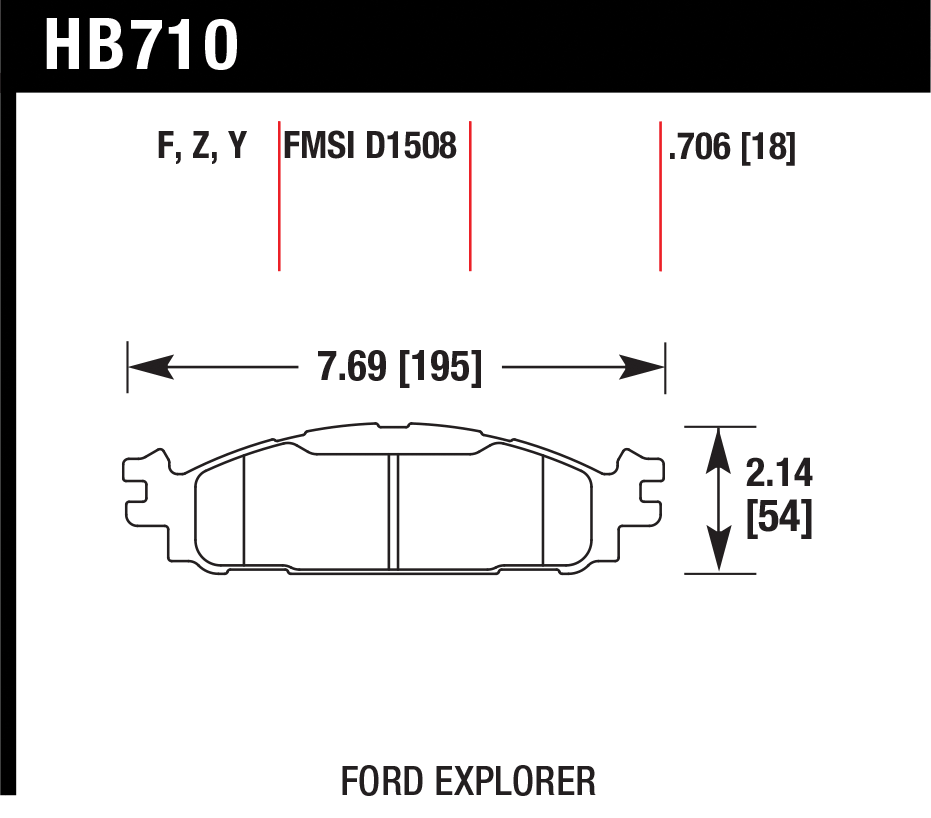 Тормозные колодки HAWK HB710P.706