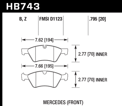 Тормозные колодки HAWK HB743Z.795