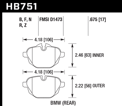 Тормозные колодки HAWK HB751F.675
