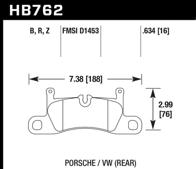 Тормозные колодки HAWK HB762B.634