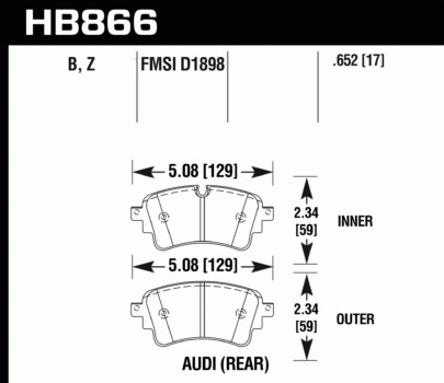 Тормозные колодки HAWK HB866Z.652