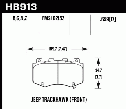 Тормозные колодки HAWK HB913B.659